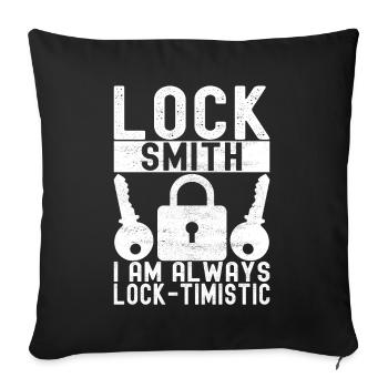 Schlüsseldienst Locksmith Dietrich - Sofakissenbezug 45 x 45 cm - Schwarz - Vorne