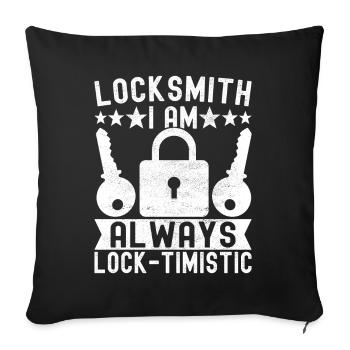 Schlüsseldienst Locksmith Dietrich - Sofakissenbezug 45 x 45 cm - Schwarz - Vorne