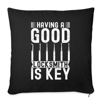 Schlüsseldienst Locksmith Dietrich - Sofa pillowcase 17,3'' x 17,3'' (45 x 45 cm) - black - Front
