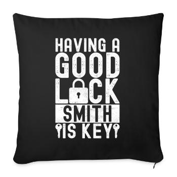 Schlüsseldienst Locksmith Dietrich - Sofakissenbezug 45 x 45 cm - Schwarz - Vorne