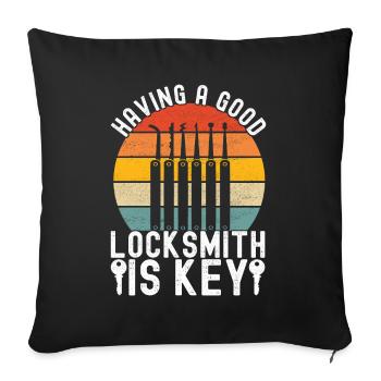 Schlüsseldienst Locksmith Dietrich - Sofakissenbezug 45 x 45 cm - Schwarz - Vorne