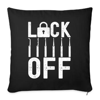 Schlüsseldienst Locksmith Dietrich - Sofa pillowcase 17,3'' x 17,3'' (45 x 45 cm) - black - Front