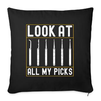 Schlüsseldienst Serrurier Dietrich - Housse de coussin décorative 45 x 45 cm - noir - Devant