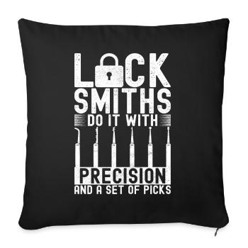 Schlüsseldienst Locksmith Dietrich - Sofakissenbezug 45 x 45 cm - Schwarz - Vorne