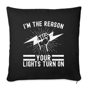 Électricien Technicien en électronique - Housse de coussin décorative 45 x 45 cm - noir - Devant