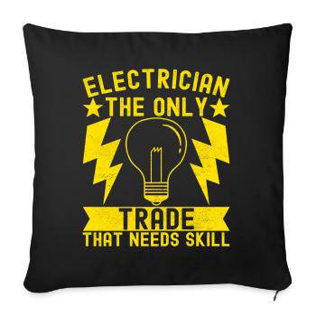 Électricien Technicien en électronique - Housse de coussin décorative 45 x 45 cm - noir - Devant