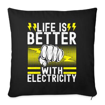 Électricien Technicien en électronique - Housse de coussin décorative 45 x 45 cm - noir - Devant