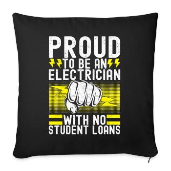 Électricien Technicien en électronique - Housse de coussin décorative 45 x 45 cm - noir - Devant