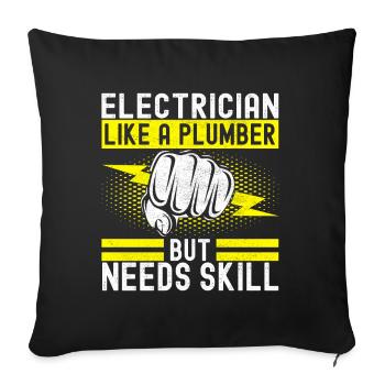 Électricien Technicien en électronique - Housse de coussin décorative 45 x 45 cm - noir - Devant