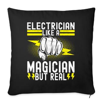 Électricien Technicien en électronique - Housse de coussin décorative 45 x 45 cm - noir - Devant