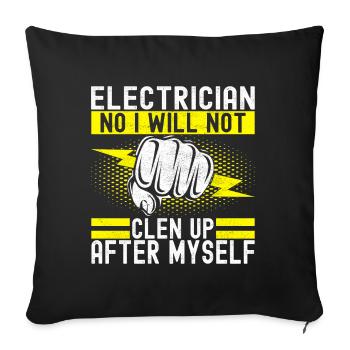 Électricien Technicien en électronique - Housse de coussin décorative 45 x 45 cm - noir - Devant