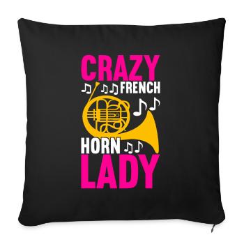 Horn Brass Instrument - Sofa pillowcase 17,3'' x 17,3'' (45 x 45 cm) - black - Front