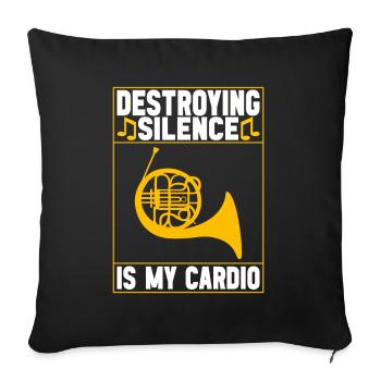 Horn Brass Instrument - Sofa pillowcase 17,3'' x 17,3'' (45 x 45 cm) - black - Front