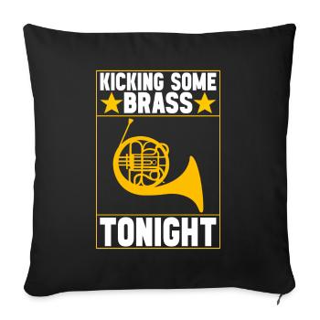 Horn Brass Instrument - Sofa pillowcase 17,3'' x 17,3'' (45 x 45 cm) - black - Front