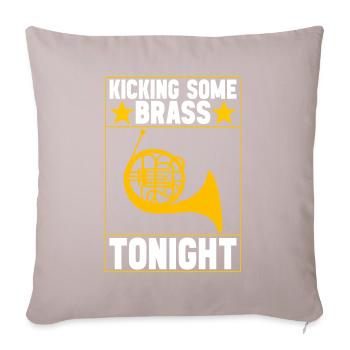 Horn Blechblasinstrument - Sofakissenbezug 45 x 45 cm - helles Taupe - Vorne