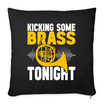 Horn Brass Instrument - Sofa pillowcase 17,3'' x 17,3'' (45 x 45 cm) - black - Front