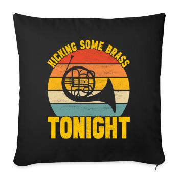 Horn Brass Instrument - Sofa pillowcase 17,3'' x 17,3'' (45 x 45 cm) - black - Front