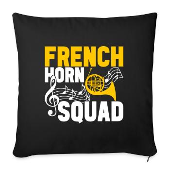 Horn Brass Instrument - Sofa pillowcase 17,3'' x 17,3'' (45 x 45 cm) - black - Front
