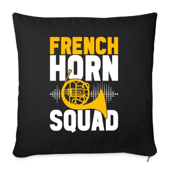 Horn Brass Instrument - Sofa pillowcase 17,3'' x 17,3'' (45 x 45 cm) - black - Front