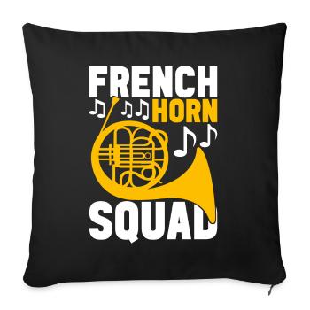 Horn Brass Instrument - Sofa pillowcase 17,3'' x 17,3'' (45 x 45 cm) - black - Front