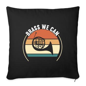 Horn Brass Instrument - Sofa pillowcase 17,3'' x 17,3'' (45 x 45 cm) - black - Front