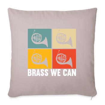 Horn Blechblasinstrument - Sofakissenbezug 45 x 45 cm - helles Taupe - Vorne
