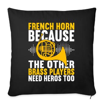 Horn Brass Instrument - Sofa pillowcase 17,3'' x 17,3'' (45 x 45 cm) - black - Front
