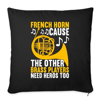 Horn Brass Instrument - Sofa pillowcase 17,3'' x 17,3'' (45 x 45 cm) - black - Front