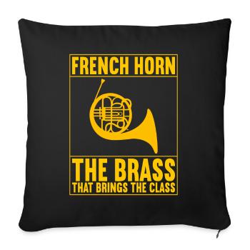 Horn Brass Instrument - Sofa pillowcase 17,3'' x 17,3'' (45 x 45 cm) - black - Front