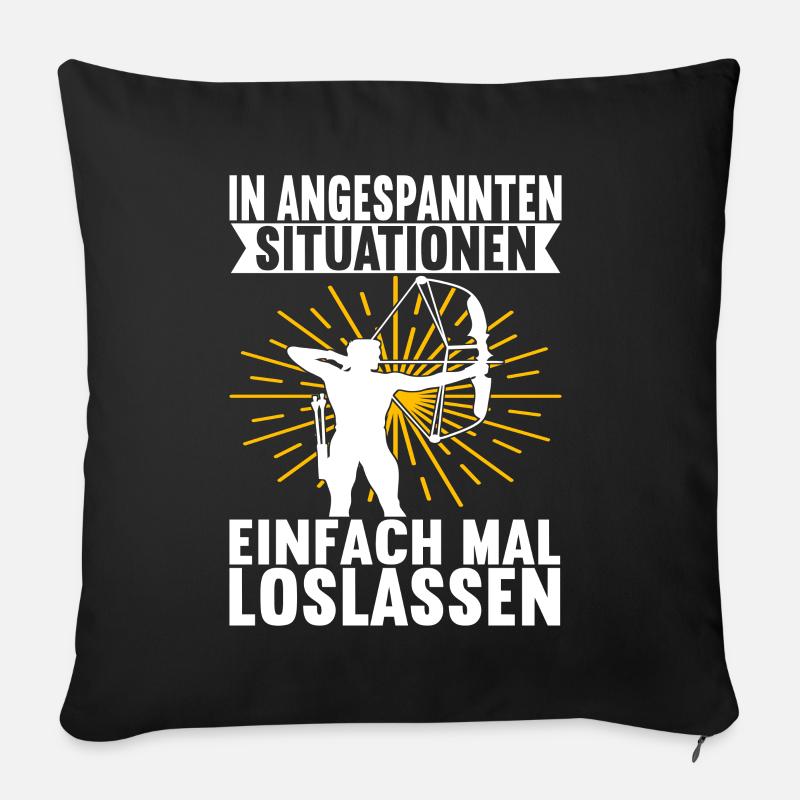 Bogenschießen Bogenschütze - Sofakissenbezug 45 x 45 cm - Schwarz