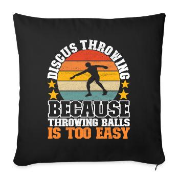 Lanceur de disque Lancer de disque - Housse de coussin décorative 45 x 45 cm - noir - Devant