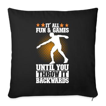 Lanceur de disque Lancer de disque - Housse de coussin décorative 45 x 45 cm - noir - Devant