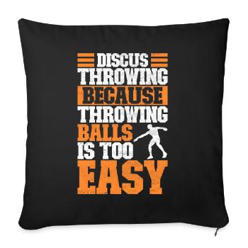 Lanceur de disque Lancer de disque - Housse de coussin décorative 45 x 45 cm - noir - Devant