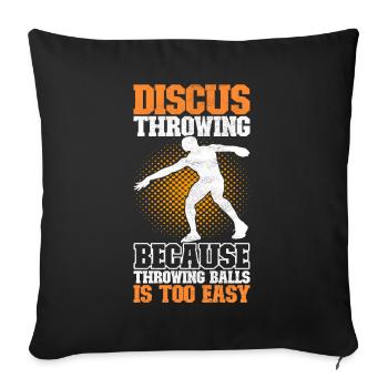 Lanceur de disque Lancer de disque - Housse de coussin décorative 45 x 45 cm - noir - Devant