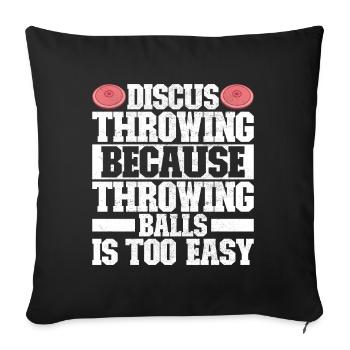 Lanceur de disque Lancer de disque - Housse de coussin décorative 45 x 45 cm - noir - Devant