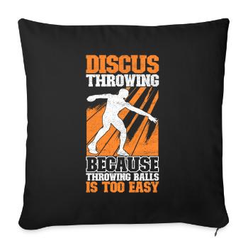 Lanceur de disque Lancer de disque - Housse de coussin décorative 45 x 45 cm - noir - Devant