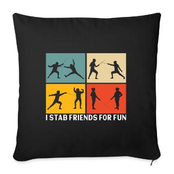 Fechten Fechtsport - Sofakissenbezug 45 x 45 cm - Schwarz - Vorne