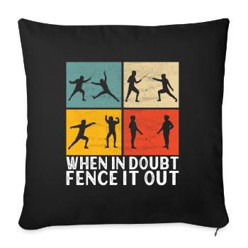 Fechten Fechtsport - Sofakissenbezug 45 x 45 cm - Schwarz - Vorne