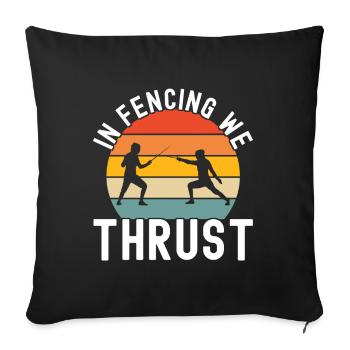 Fechten Fechtsport - Sofakissenbezug 45 x 45 cm - Schwarz - Vorne