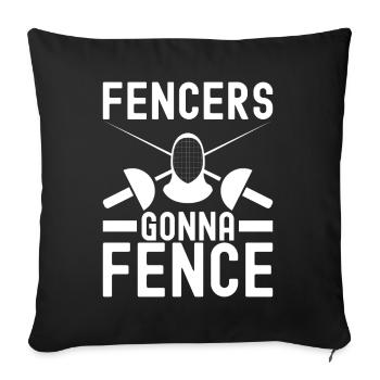 Fechten Fechtsport - Sofakissenbezug 45 x 45 cm - Schwarz - Vorne