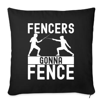 Fechten Fechtsport - Sofakissenbezug 45 x 45 cm - Schwarz - Vorne