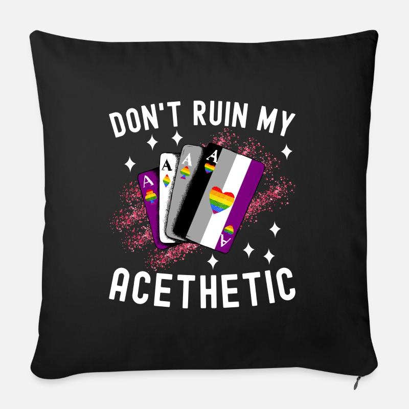 Asexuell Ace - Sofakissenbezug 45 x 45 cm - Schwarz