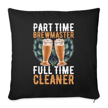 Bierbrauer Bier Brauen - Sofakissenbezug 45 x 45 cm - Schwarz - Vorne