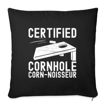 Cornhole Player Cornhole Board - Sofa pillowcase 17,3'' x 17,3'' (45 x 45 cm) - black - Front