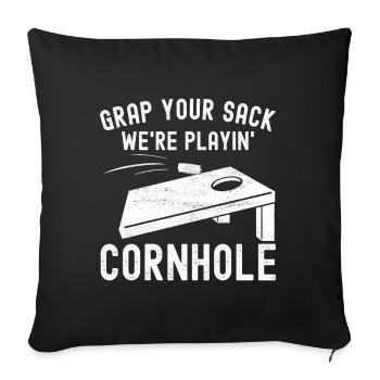 Cornhole Player Cornhole Board - Sofa pillowcase 17,3'' x 17,3'' (45 x 45 cm) - black - Front