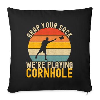 Cornhole Player Cornhole Board - Sofa pillowcase 17,3'' x 17,3'' (45 x 45 cm) - black - Front