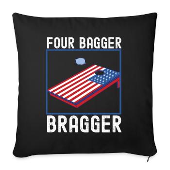 Cornhole Player Cornhole Board - Sofa pillowcase 17,3'' x 17,3'' (45 x 45 cm) - black - Front