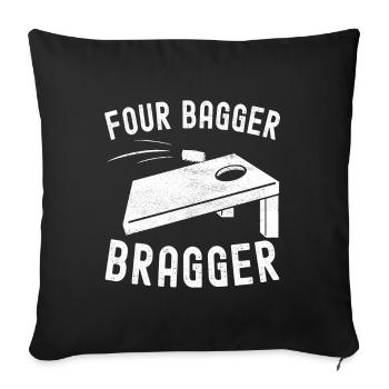 Cornhole Player Cornhole Board - Sofa pillowcase 17,3'' x 17,3'' (45 x 45 cm) - black - Front