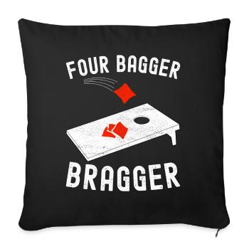 Cornhole Player Cornhole Board - Sofa pillowcase 17,3'' x 17,3'' (45 x 45 cm) - black - Front