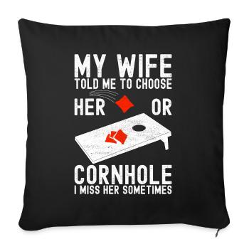 Cornhole Player Cornhole Board - Sofa pillowcase 17,3'' x 17,3'' (45 x 45 cm) - black - Front